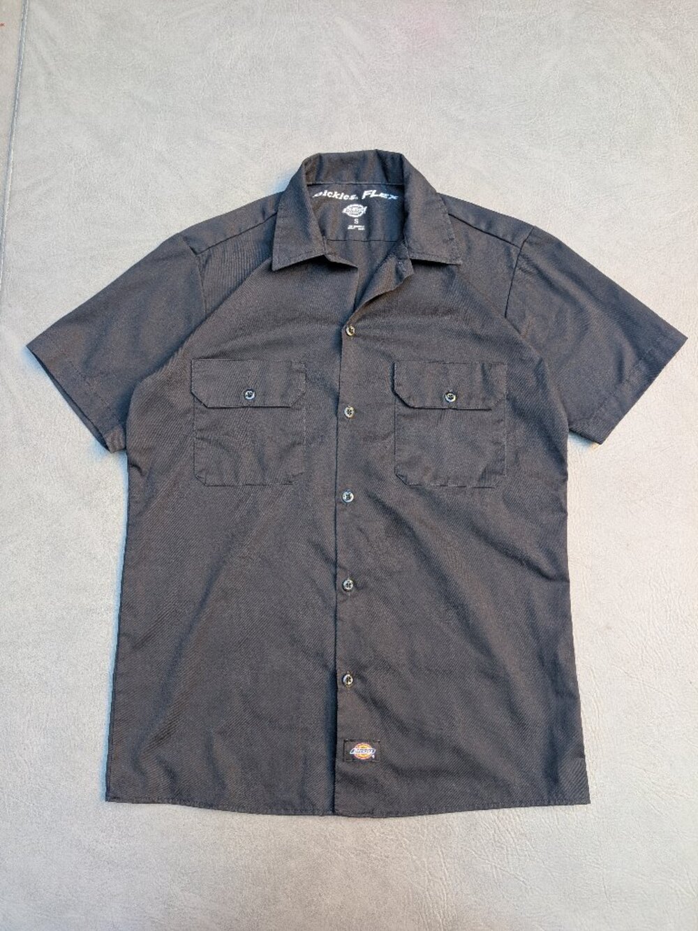 Dickies Flex Charcoal Short Sleeve Work Shirt Mens S Streetwear Workwear